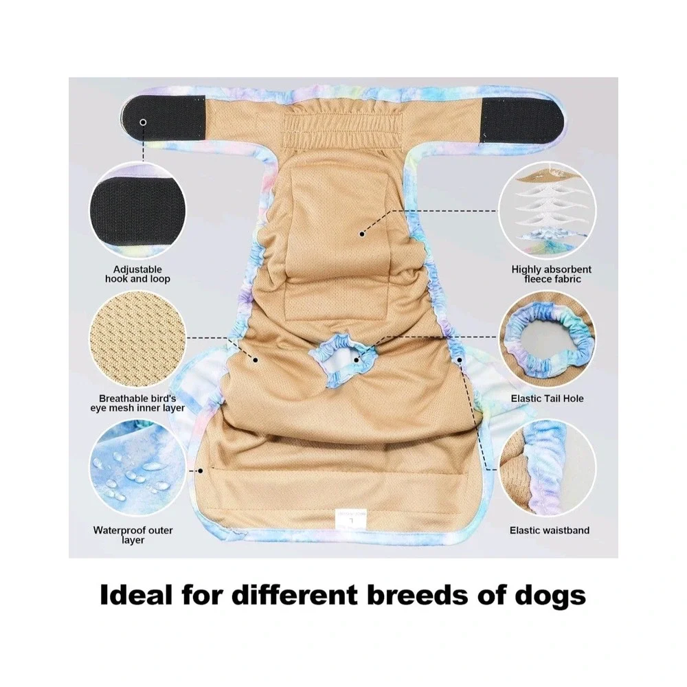 Vuncessin 3 Pack Small Female Dog Diapers W/ Ruffle